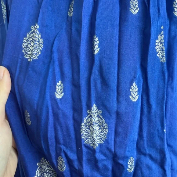 Elegant Royal Blue Embroidered Lehenga - Picture 10 of 13